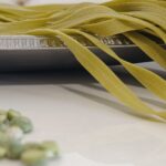 tagliatelle fresca in pasta di piselli verdi